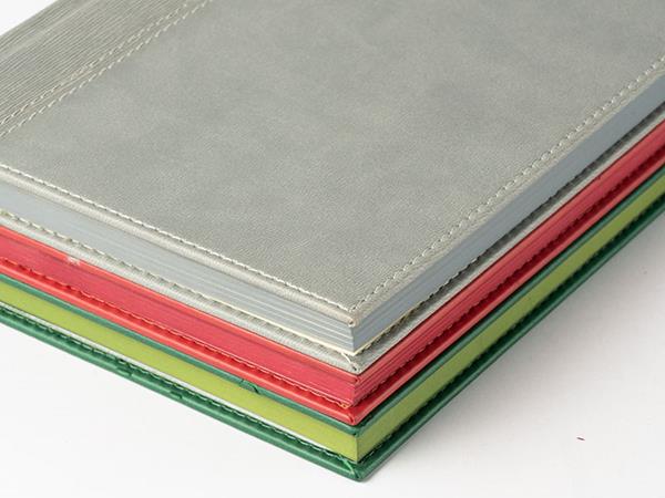 Carnets en cuir patchwork, couverture en cuir thermo PU épissé, bord de couleur, 80 pages lignées